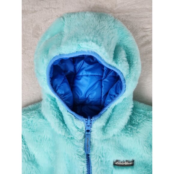 Eddie Bauer Blue Ombre Reversible Puffer Jacker Kids Medium Size 7/8 - Picture 16 of 16